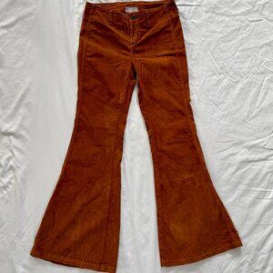 Vintage Free People  terracotta corduroy flare pants